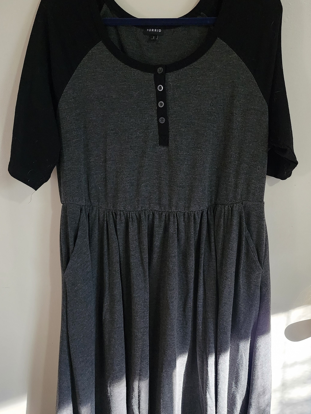 torrid Gray and Black Raglan Knit Dress